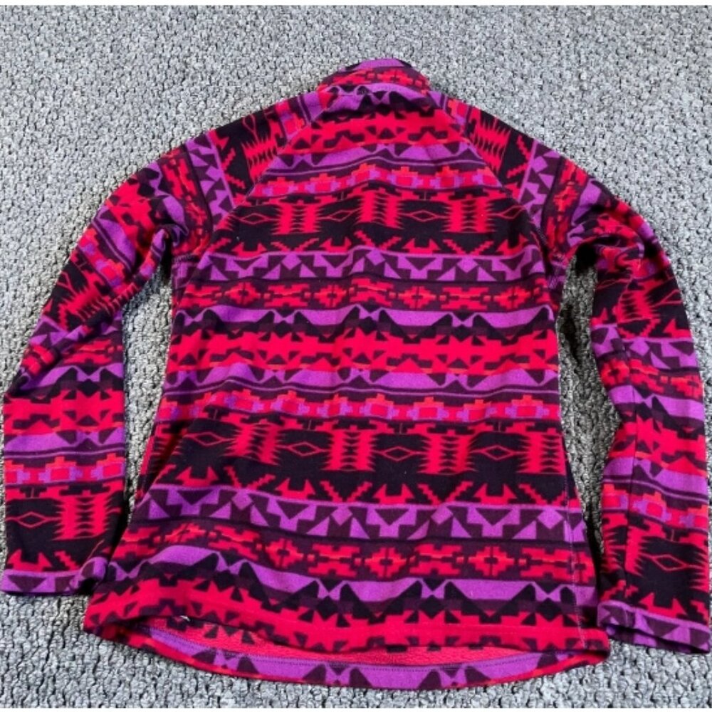 Eddie Bauer Aztec Geometric Pattern 1/4 Zip Fleece Pullover Women's Medium - Picture 2 of 6